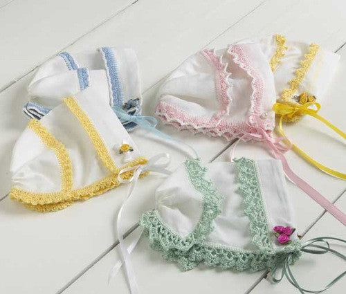 Heirloom Hankie Baby Bonnets Crochet Patten - Maggie's Crochet