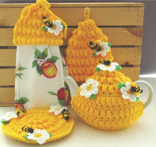 Honey Bee Kitchen Set Crochet Pattern – Maggie's Crochet