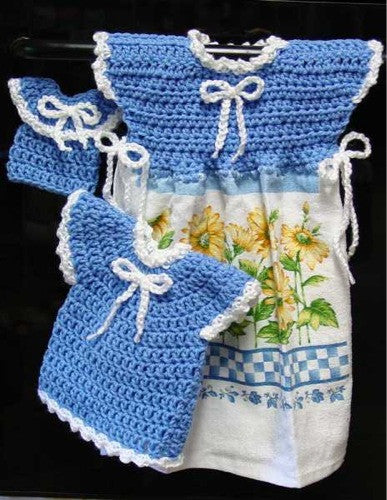 white christmas dresses Oven Door Dress, Potholder, and Fridgie Crochet Patterns