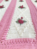 Vintage Diamond Rose Afghan Crochet Pattern