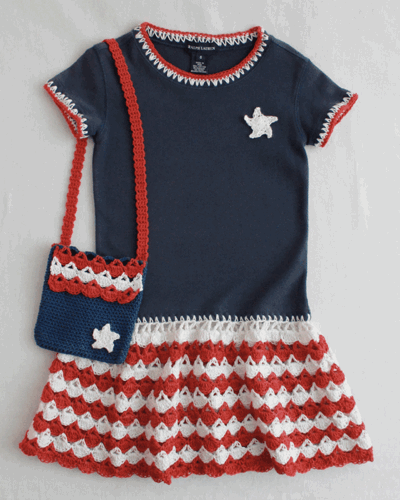 white christmas dresses Patriotic T-Shirt Dress And Purse Crochet Patterns – Maggie's Crochet