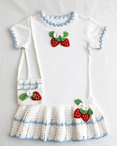 Strawberry T-Shirt Dress and Purse Crochet Pattern Maggie's Crochet Strawberry T-Shirt Dress and Purse Crochet Pattern Maggie's Crochet