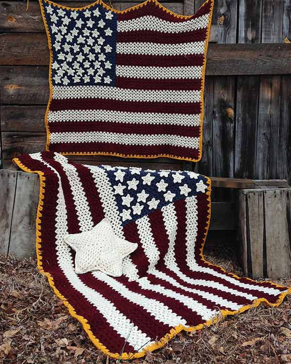 Americana Afghan, Pillow Wall Hanging Crochet Pattern – Maggie's