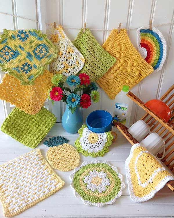 Orange Dishcloth Set Crochet Pattern– Maggie's Crochet