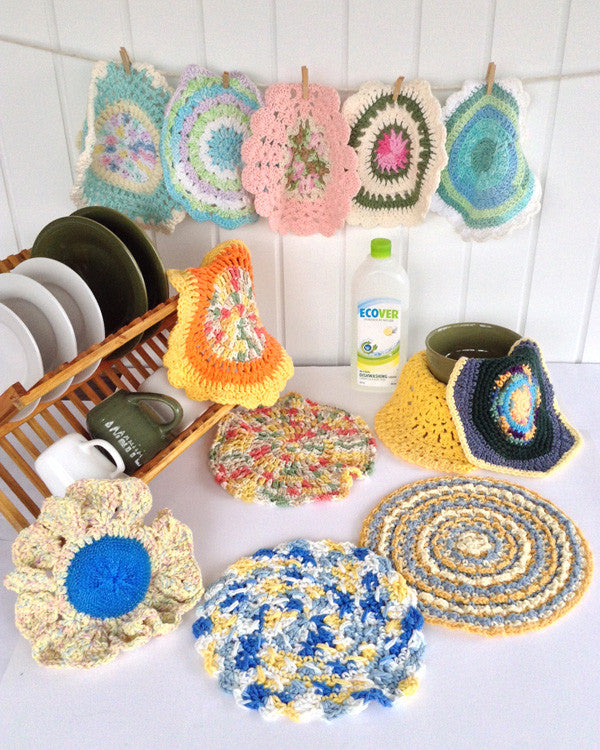 Dishcloths In The Round Crochet Pattern Set