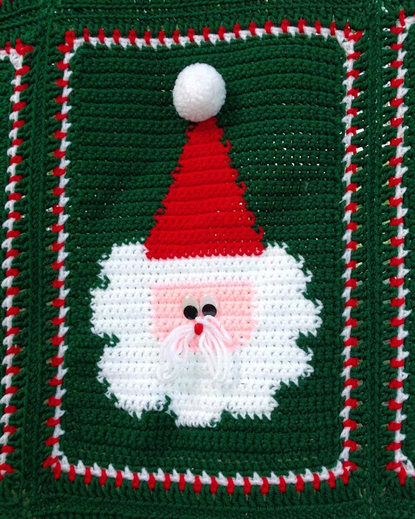 Jolly Santa Afghan and Pillow Crochet Pattern - Maggie's Crochet