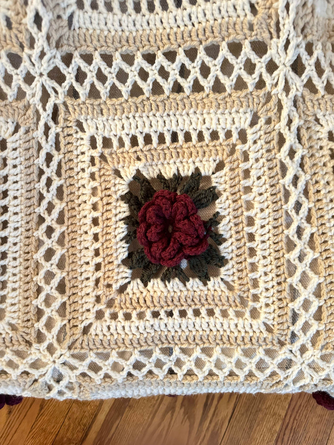 Finished Cabbage Rose Afghan – One-of-a-Kind, Only One Available