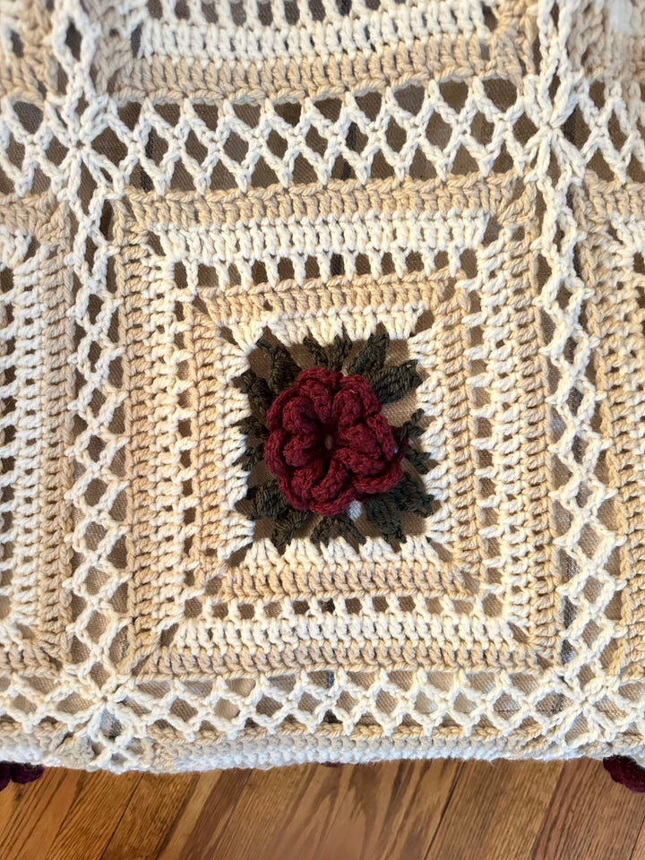 Finished Cabbage Rose Afghan – One-of-a-Kind, Only One Available