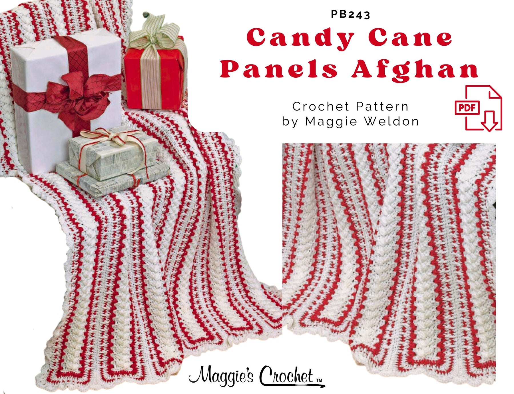 Crochet Panel Patterns Candy Cane Panels Afghan Crochet Pattern – Maggie's Crochet