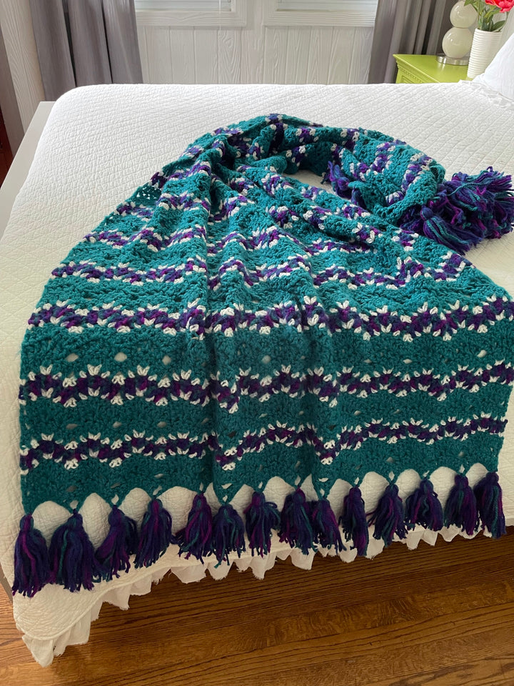 Denver Ripple Afghan – One-of-a-Kind, Only One Available - Maggie's Crochet