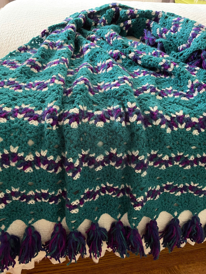 Denver Ripple Afghan – One-of-a-Kind, Only One Available - Maggie's Crochet