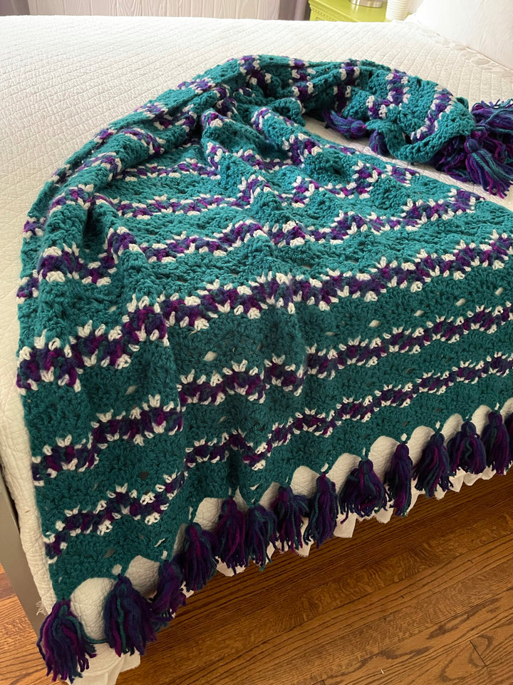 Denver Ripple Afghan – One-of-a-Kind, Only One Available - Maggie's Crochet