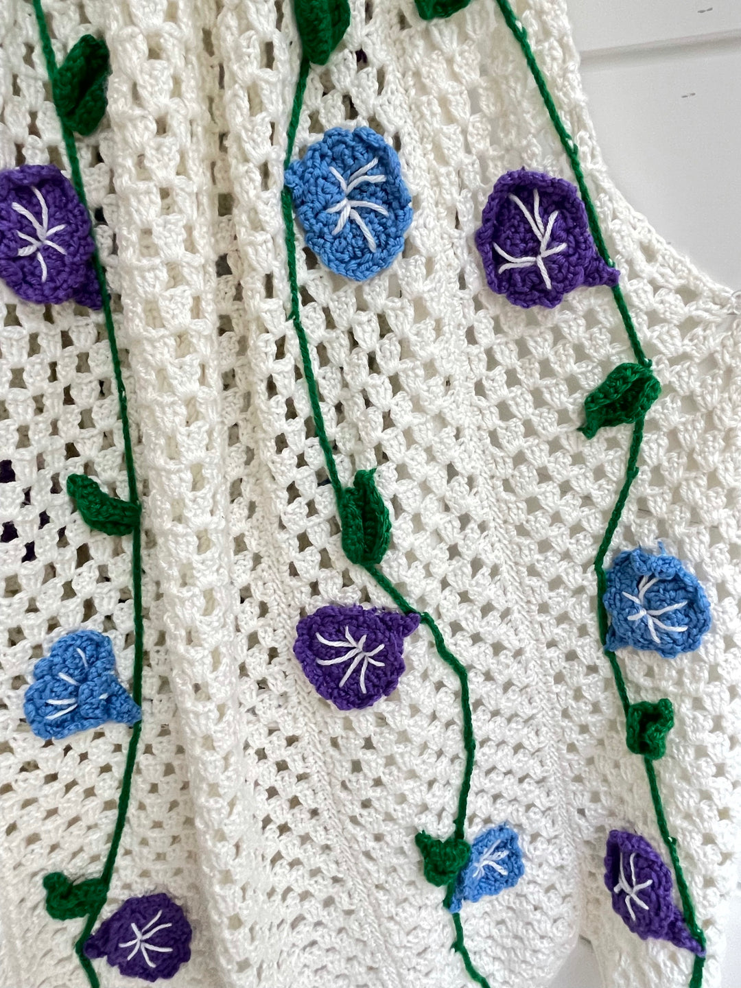 Finished Morning Glories Afghan - One-of-a-Kind, Only One Available