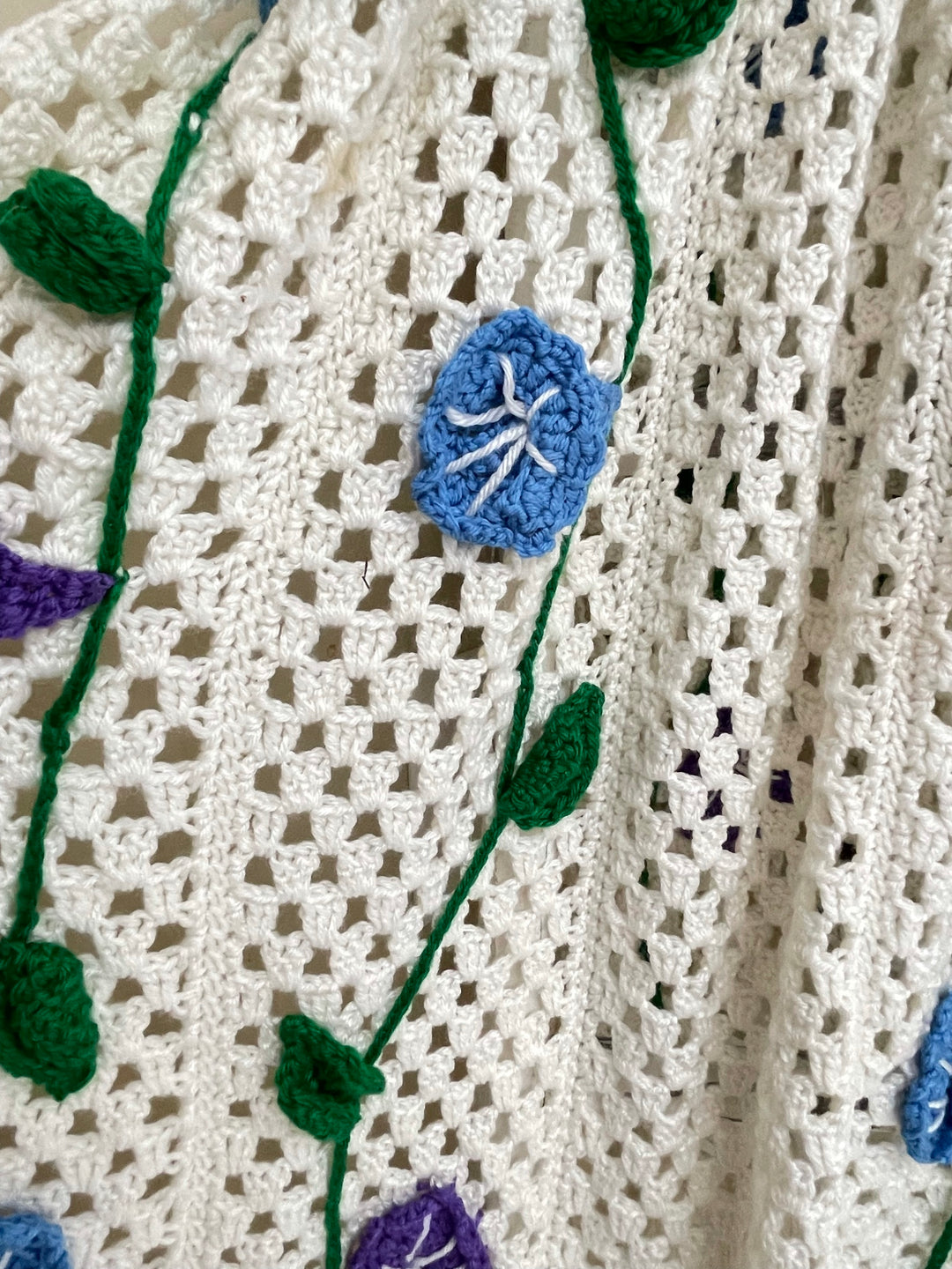 Finished Morning Glories Afghan - One-of-a-Kind, Only One Available