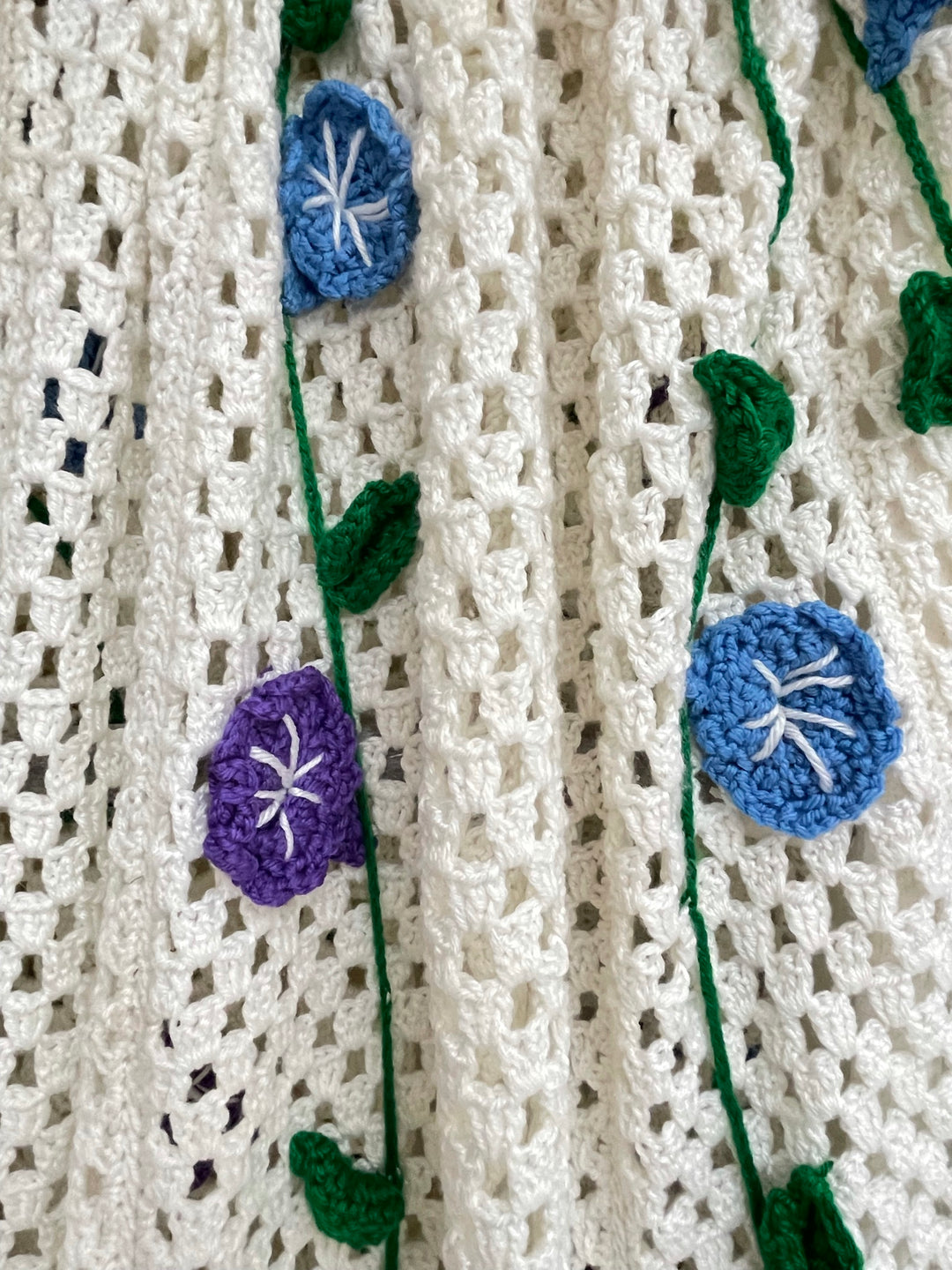 Finished Morning Glories Afghan - One-of-a-Kind, Only One Available