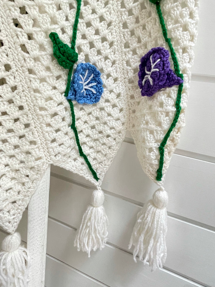 Finished Morning Glories Afghan - One-of-a-Kind, Only One Available