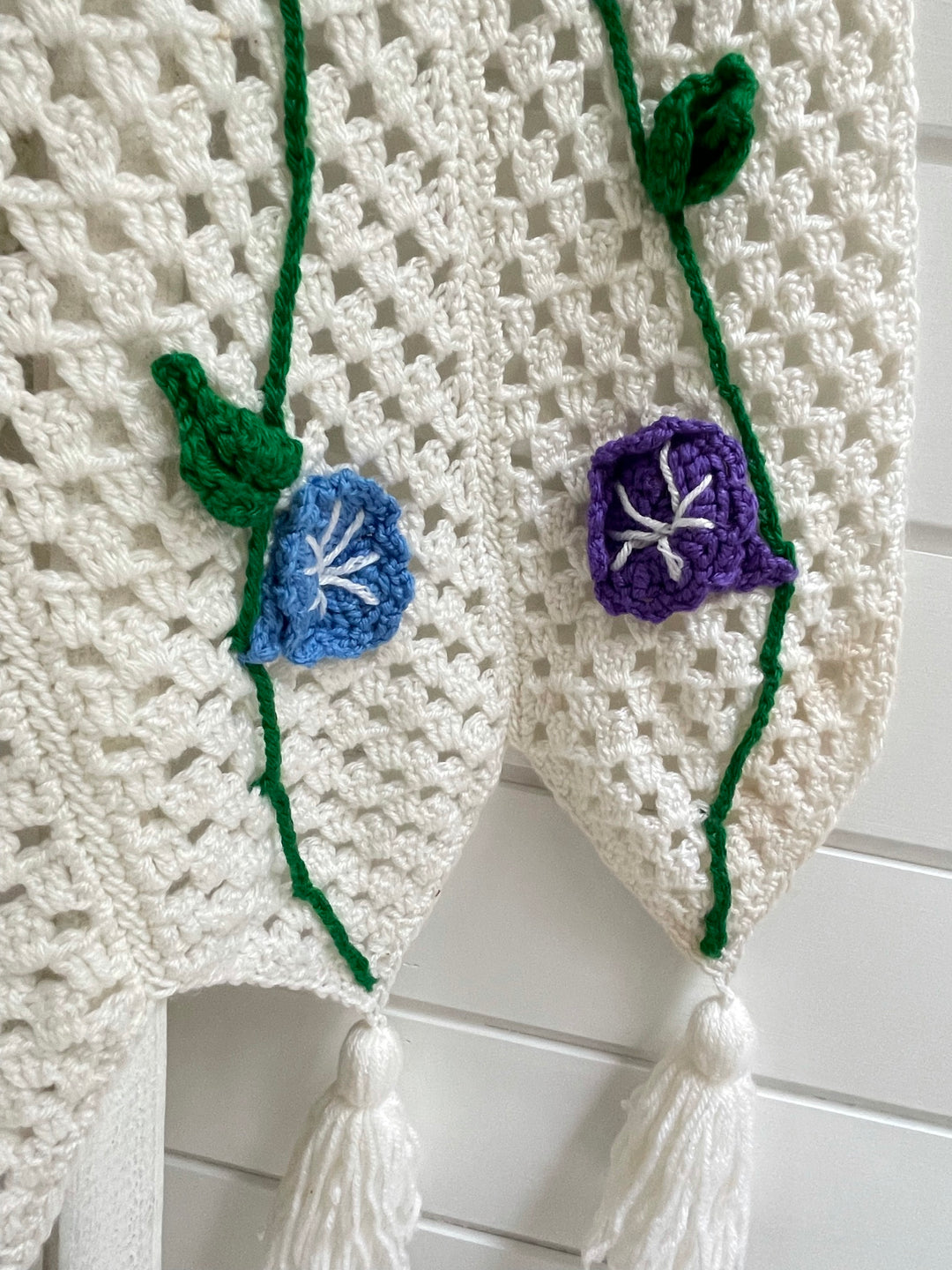 Finished Morning Glories Afghan - One-of-a-Kind, Only One Available