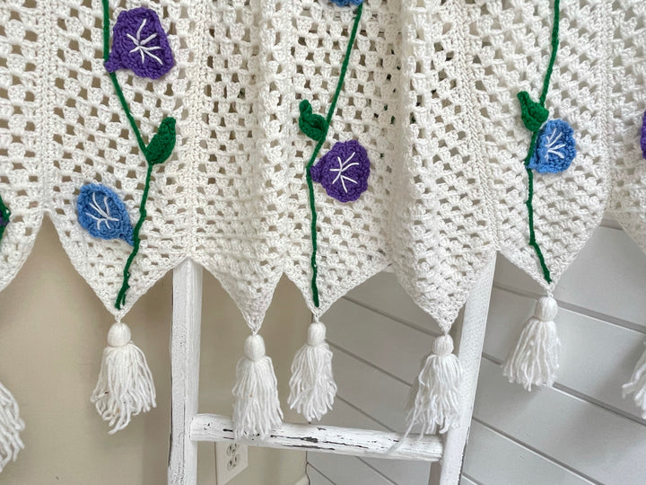 Finished Morning Glories Afghan - One-of-a-Kind, Only One Available