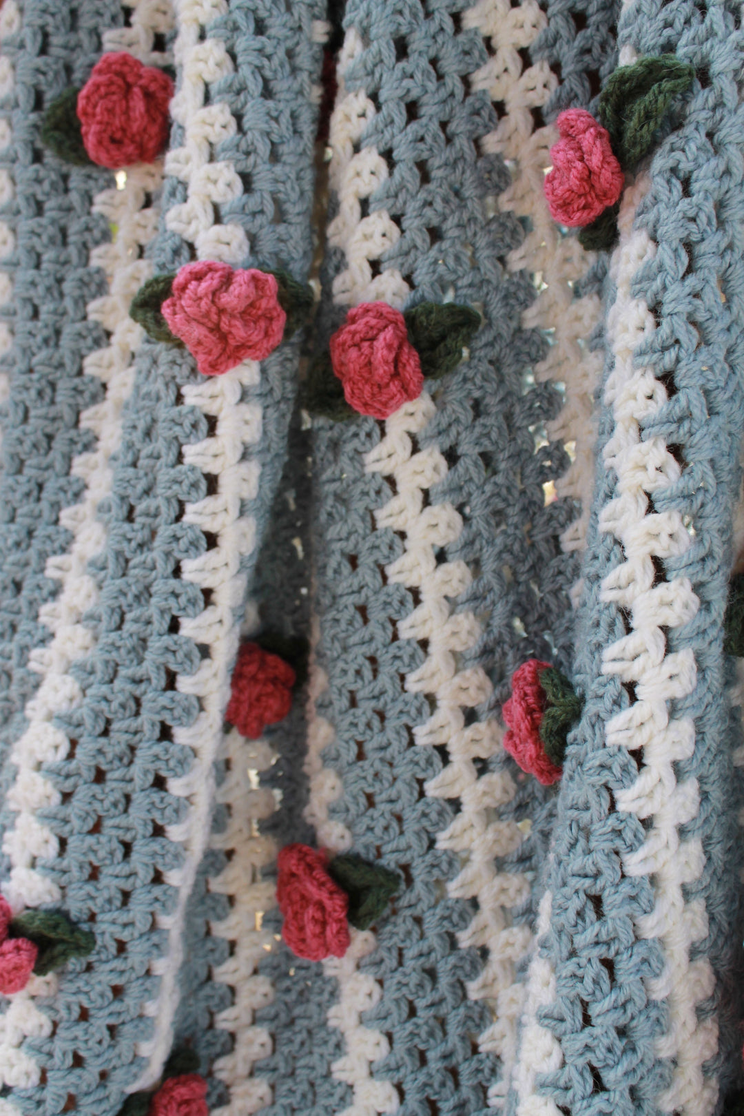 Waterfall Rose Afghan – One-of-a-Kind, Only One Available