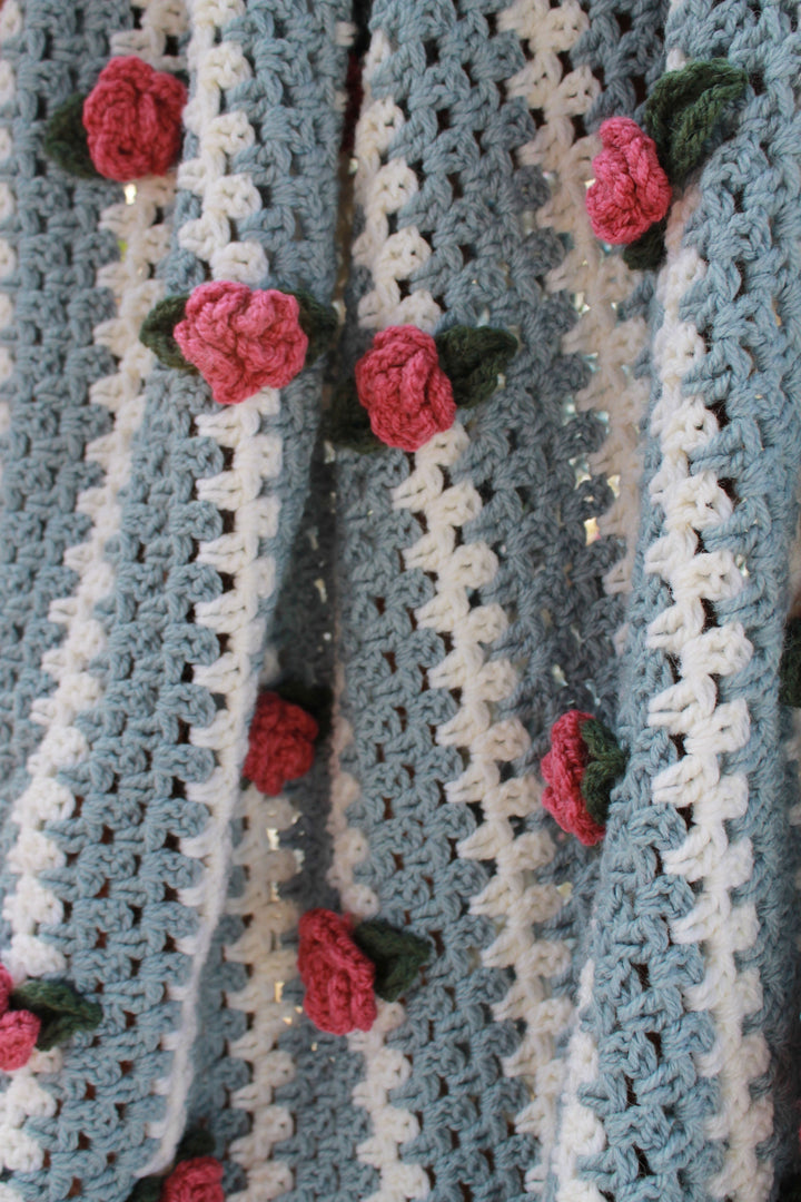 Waterfall Rose Afghan – One-of-a-Kind, Only One Available