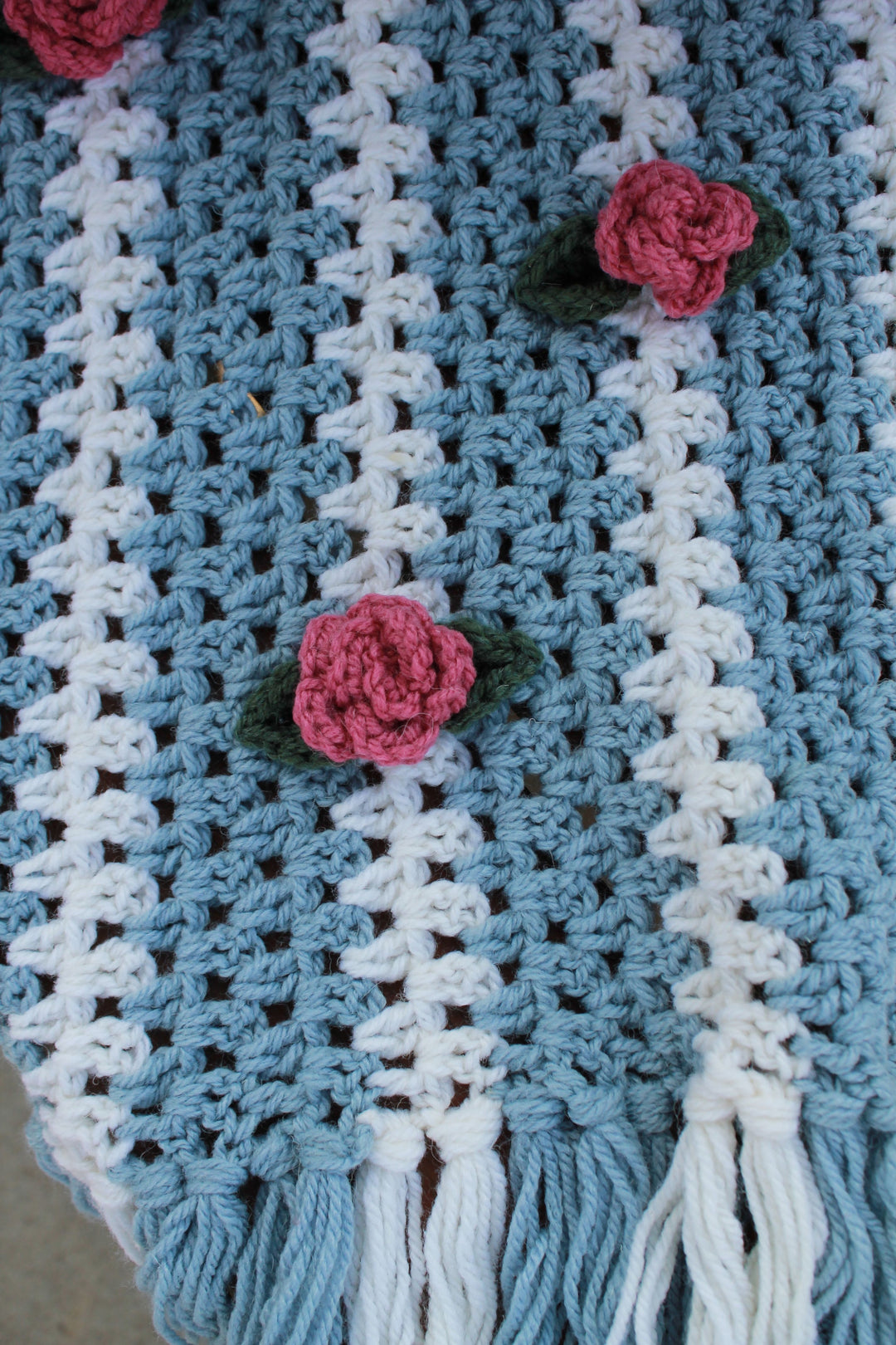 Waterfall Rose Afghan – One-of-a-Kind, Only One Available