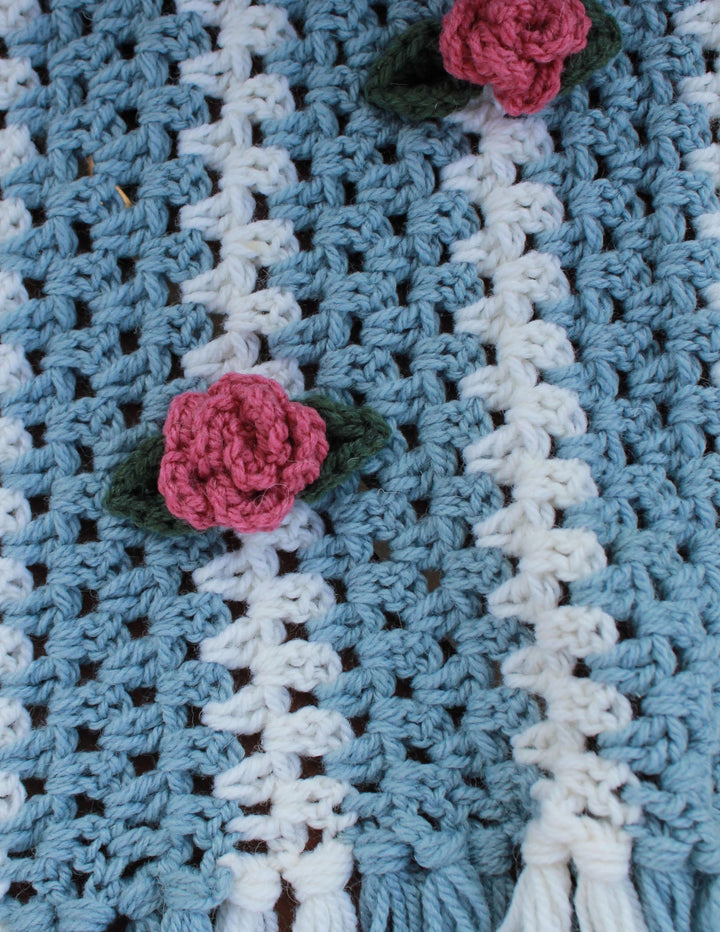Waterfall Rose Afghan – One-of-a-Kind, Only One Available