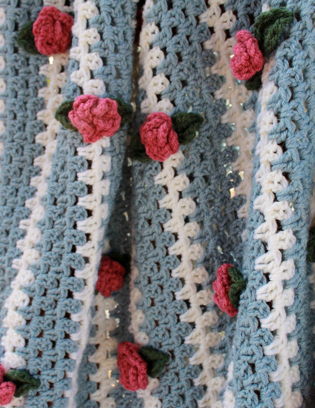 Waterfall Rose Afghan – One-of-a-Kind, Only One Available