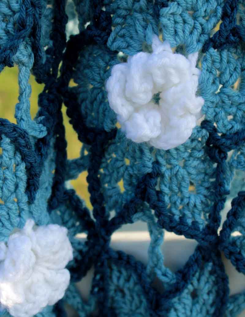 Starlit Floral Afghan – One-of-a-Kind, Only One Available