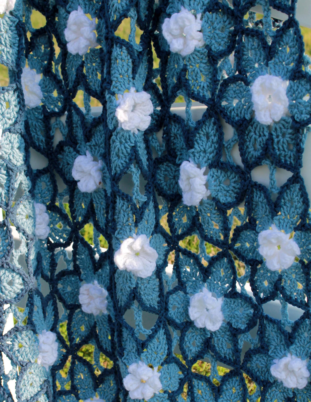 Starlit Floral Afghan – One-of-a-Kind, Only One Available