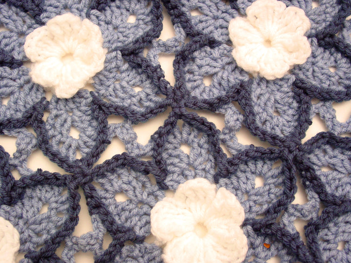 Starlit Floral Afghan – One-of-a-Kind, Only One Available