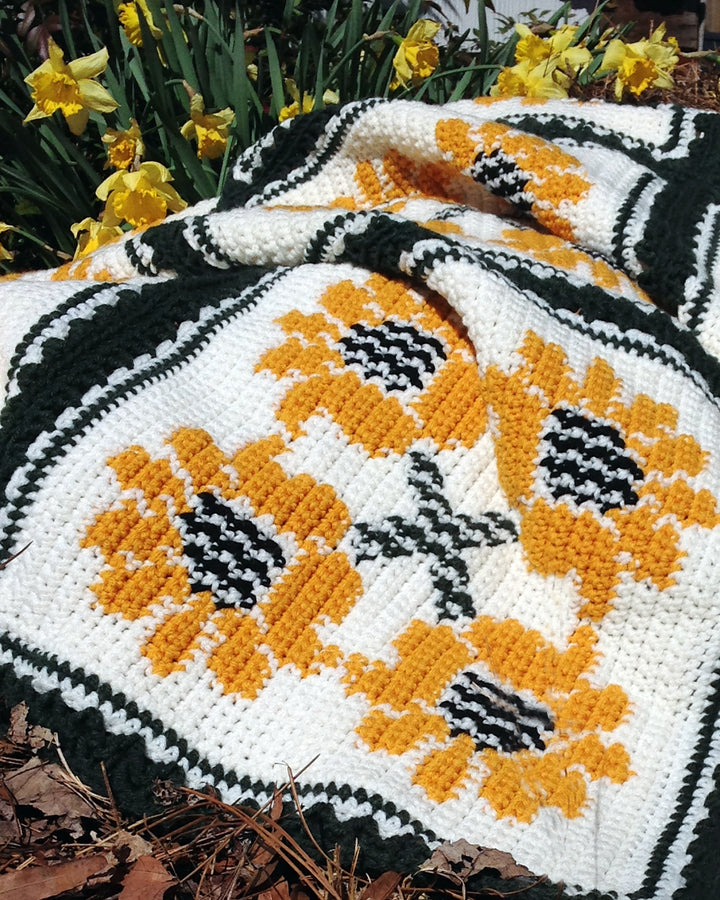 Sunflower Bliss Afghan - One-of-a-Kind, Only One Available