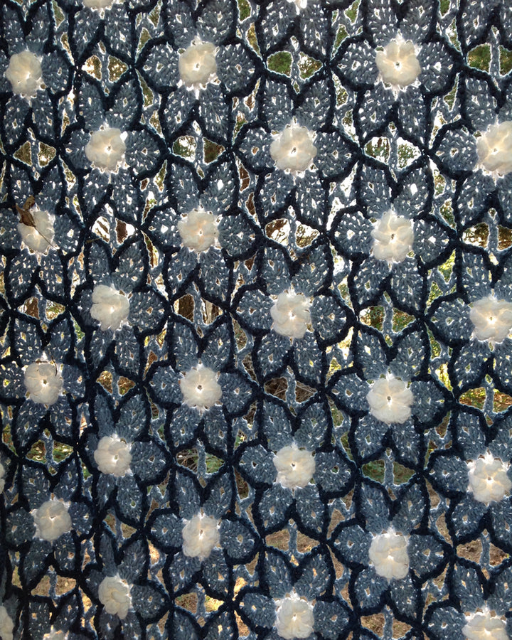 Starlit Floral Afghan – One-of-a-Kind, Only One Available