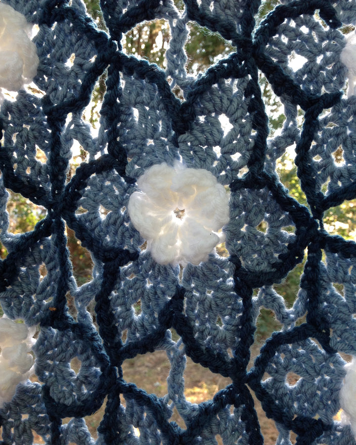 Starlit Floral Afghan – One-of-a-Kind, Only One Available