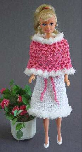 Fashion Doll Strapless Dress and Poncho Crochet Pattern – Maggie's Crochet