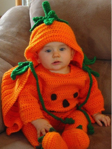 Precious Pumpkin Romper Set Crochet Pattern - Maggie's Crochet