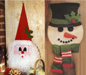 Old St. Nick and Frosty Fella Wall Hangings Crochet Pattern - Maggie's Crochet