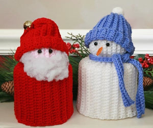 Simple Santa and Snowman TP Toppers - Maggie's Crochet