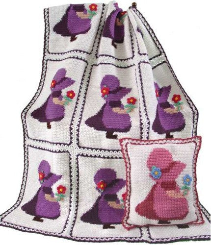 Sunbonnet Sue Afghan and Pillow Crochet Patterns - Maggie's Crochet