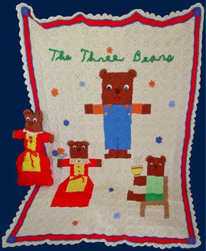 Three Bears Folk Art Afghan and Pillow Pattern - Maggie's Crochet