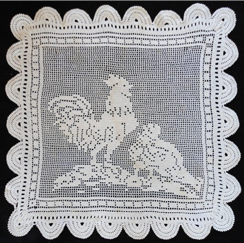 Vintage Filet Rooster & Hen Crochet Pattern - Maggie's Crochet