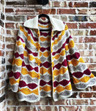 Crochet Pattern Shell Stitch Sweater Jacket Vintage