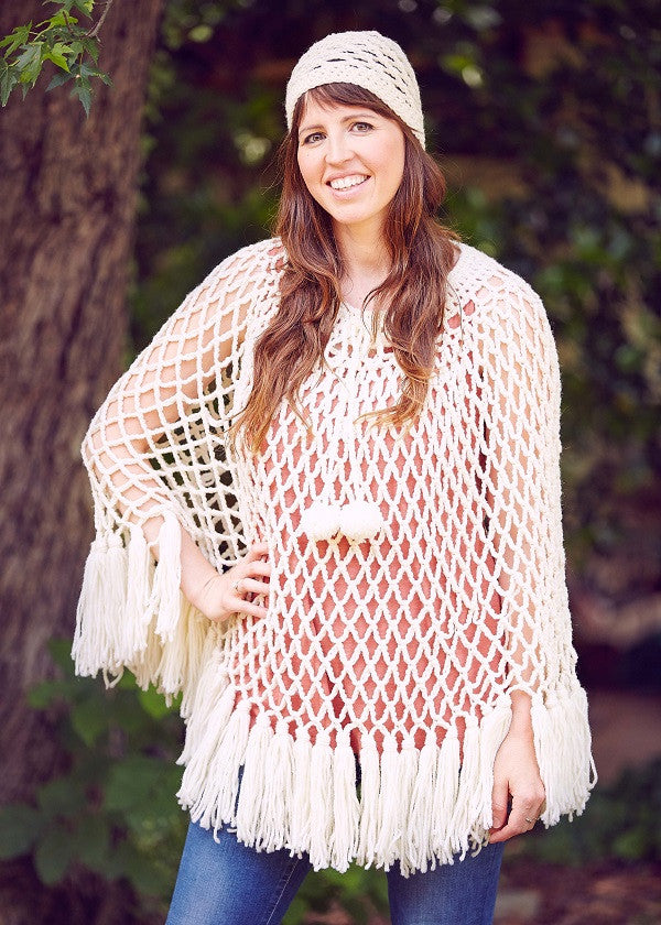 Cap Poncho Pattern Hippie Boho Poncho & Cap Crochet Pattern – Maggie's Crochet