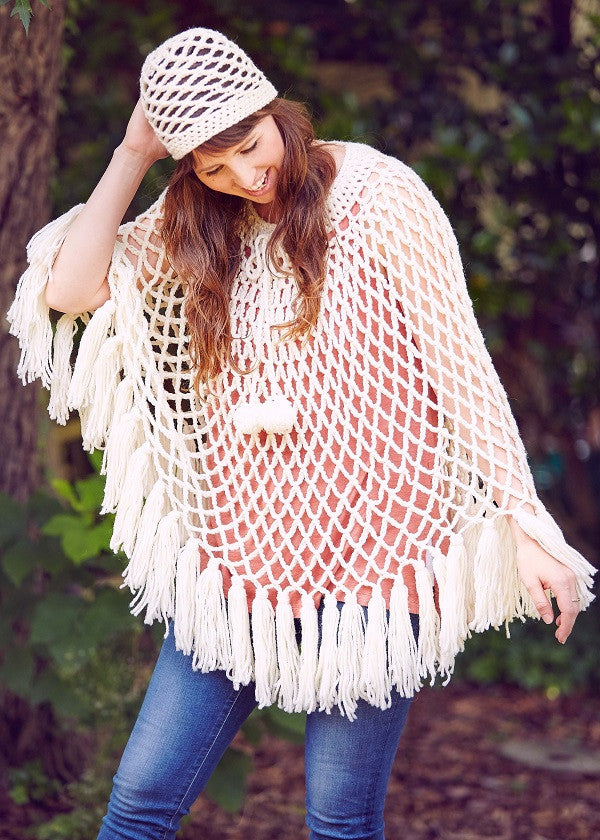 Cap Poncho Pattern Hippie Boho Poncho & Cap Crochet Pattern – Maggie's Crochet