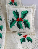 Festive Hollies Afghan and Pillow Pattern - Maggie's Crochet