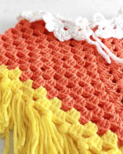 crochet candy corn dress pattern Free Crochet Baby Dress Pattern- Candy Corn Witch