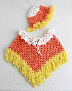 Candy Corn Poncho and Hat Set Crochet Pattern - Maggie's Crochet