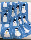 Snowman Afghan and Pillow Crochet Pattern - Maggie's Crochet