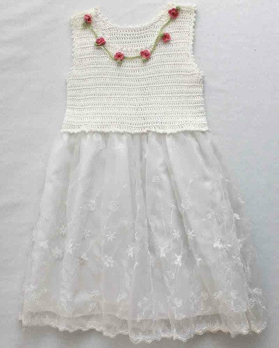 Roses and Lace Sundress for Girls Crochet Pattern - Maggie's Crochet