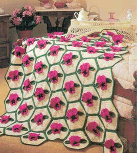 Fuchsia Pansy Afghan Crochet Pattern - Maggie's Crochet