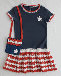 Patriotic T-Shirt Dress And Purse Crochet Patterns - Maggie's Crochet